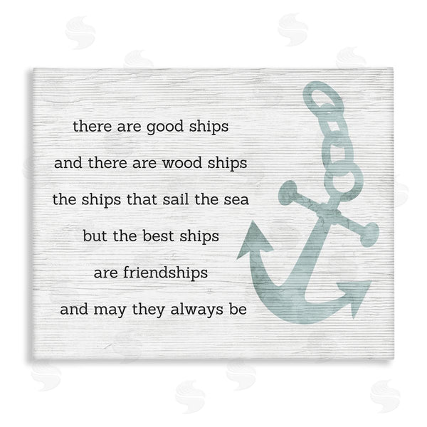 stupell industries Stupell Studio | Inspirational Friendship Quote Boat Ship Anchor Silhouette Wall Art