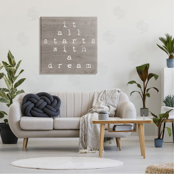 Stupell Industries Stupell Studio | It All Starts With A Dream Rustic Wall Art