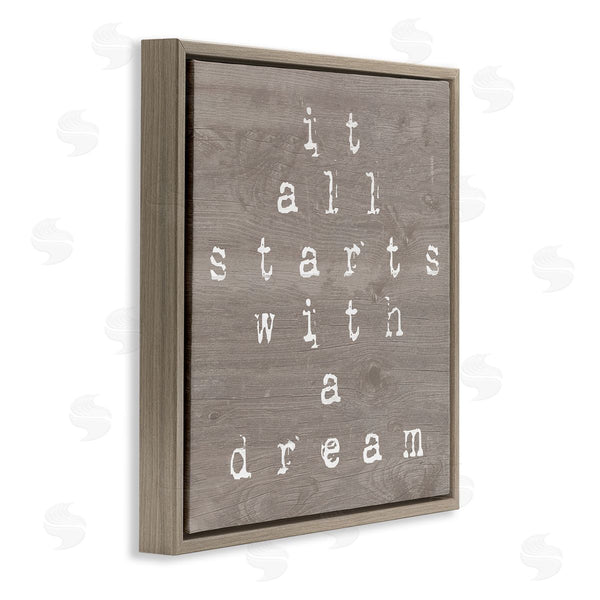 Stupell Industries Stupell Studio | It All Starts With A Dream Rustic Wall Art