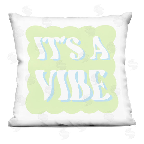 stupell industries Stupell Studio | It's A Vibe Green Retro Wavy Phrase Typography Printed Throw Pillow