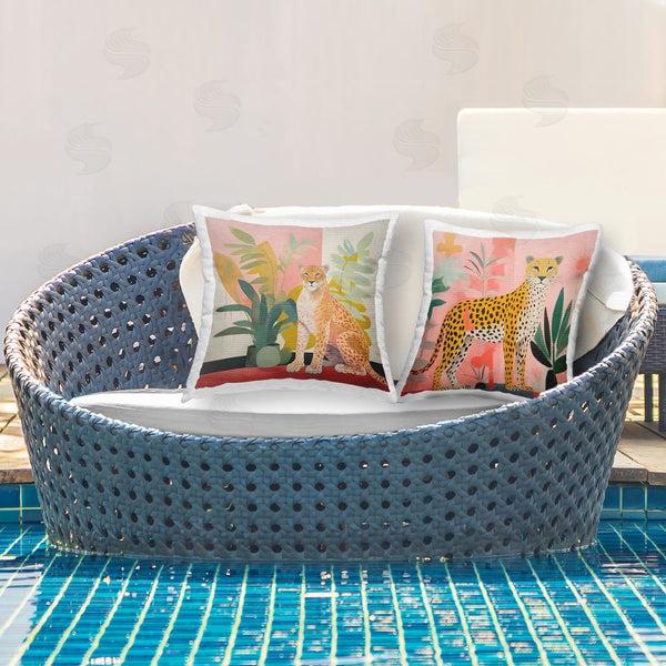 Stupell Industries Stupell Studio | Jaguar Leopard Potted Palms Printed Throw Pillow Set