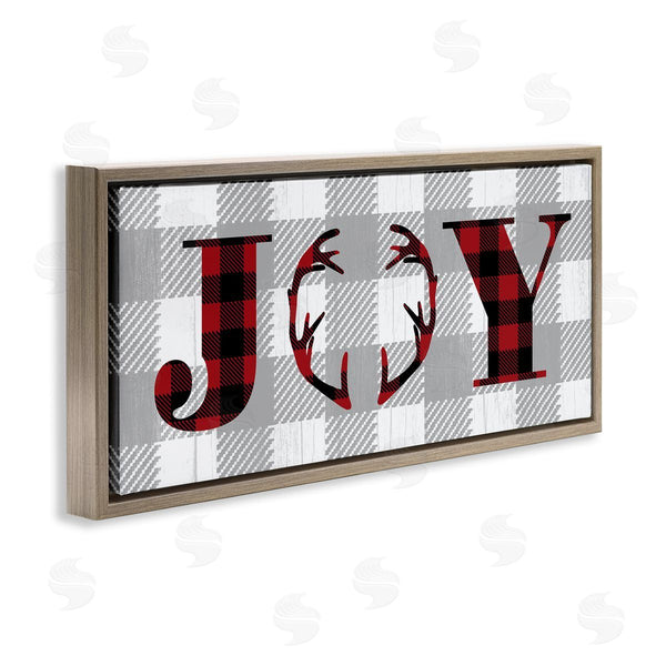 Stupell Industries Stupell Studio | Joy Antler Buffalo Plaid Design