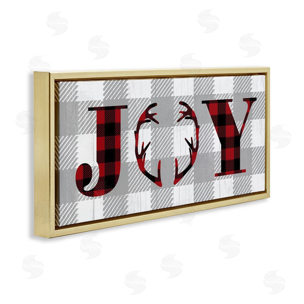 Stupell Industries Stupell Studio | Joy Antler Buffalo Plaid Design
