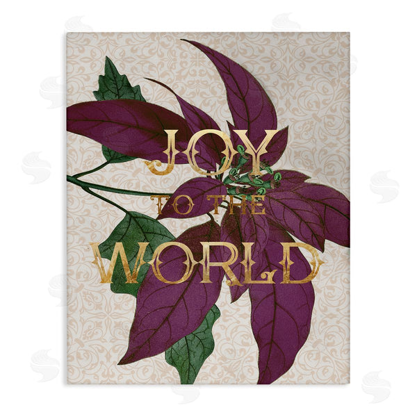 stupell industries Stupell Studio | Joy to the World Phrase Purple Poinsettia Floral Wall Art