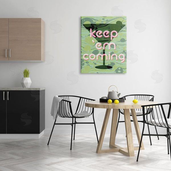 Stupell Industries Stupell Studio | Keep 'Em Coming Green Martini Wall Art