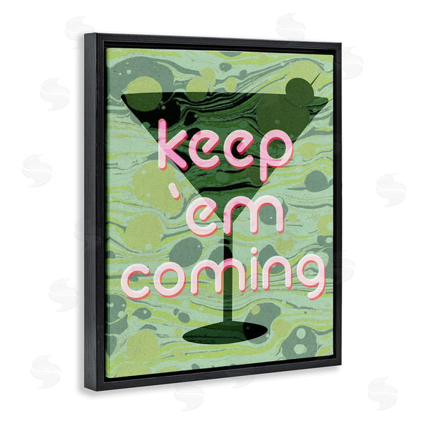 Stupell Industries Stupell Studio | Keep 'Em Coming Green Martini Wall Art