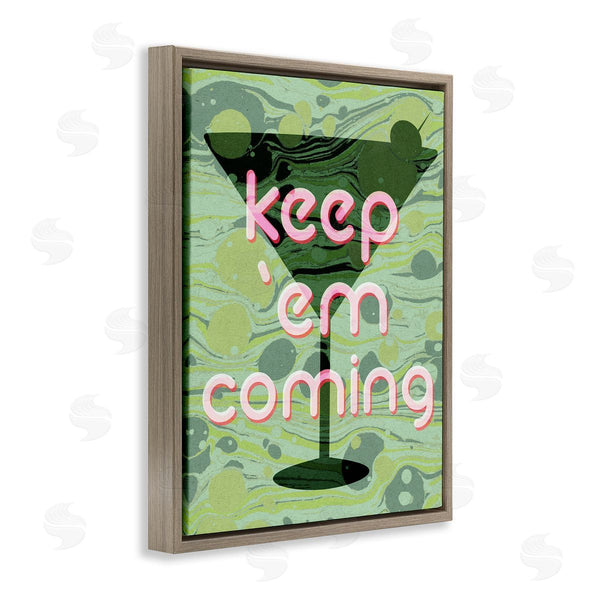 Stupell Industries Stupell Studio | Keep 'Em Coming Green Martini Wall Art