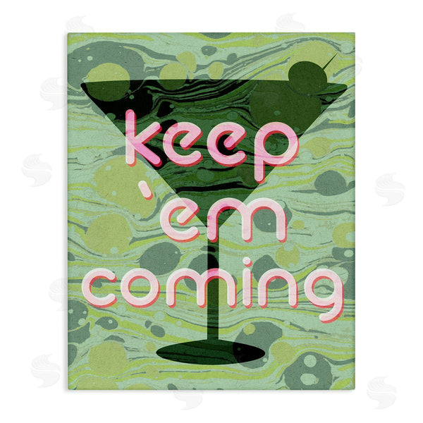 stupell industries Stupell Studio | Keep 'Em Coming Green Martini Wall Art