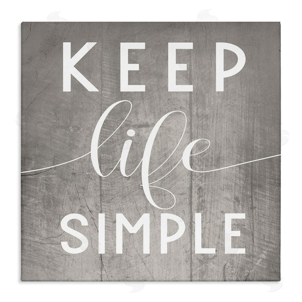 stupell industries Stupell Studio | Keep Life Simple Phrase Grey Plank Pattern