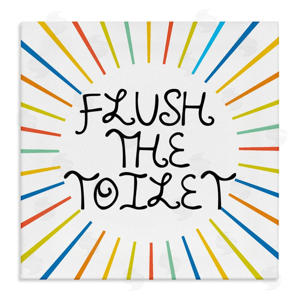 stupell industries Stupell Studio | Kids' Flush The Toilet Bathroom Rules Rainbow Stripes Wall Art