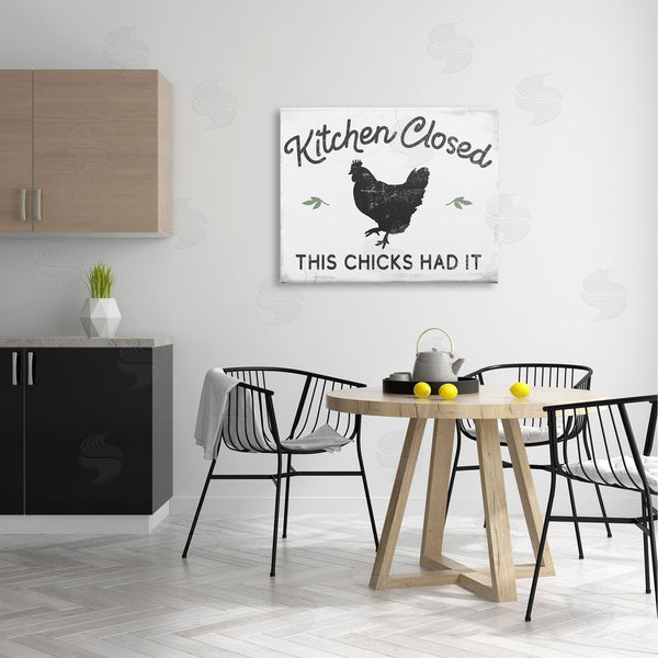 Stupell Industries Stupell Studio | Kitchen Closed Funny Hardworking Farm Chicken Bird Phrase Wall Art