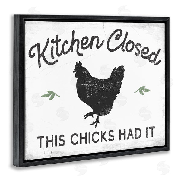 Stupell Industries Stupell Studio | Kitchen Closed Funny Hardworking Farm Chicken Bird Phrase Wall Art
