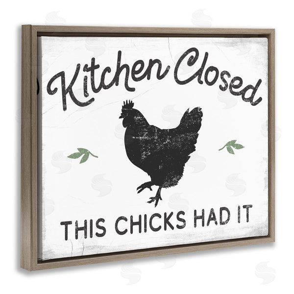Stupell Industries Stupell Studio | Kitchen Closed Funny Hardworking Farm Chicken Bird Phrase Wall Art