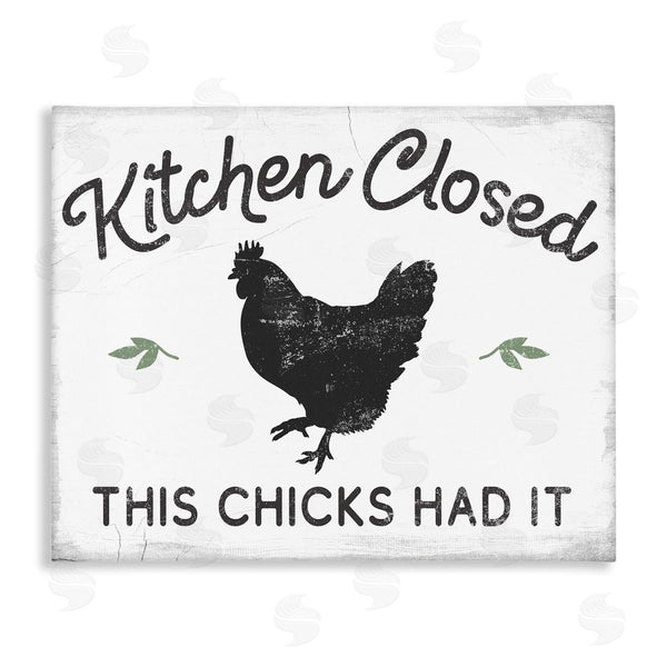 stupell industries Stupell Studio | Kitchen Closed Funny Hardworking Farm Chicken Bird Phrase Wall Art