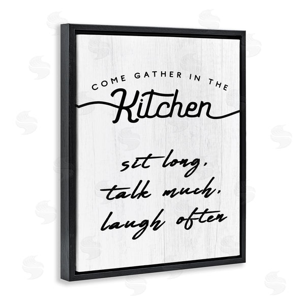 Stupell Industries Stupell Studio | Kitchen Gathering Sign Minimal Sit Talk Laugh Phrase Wall Art