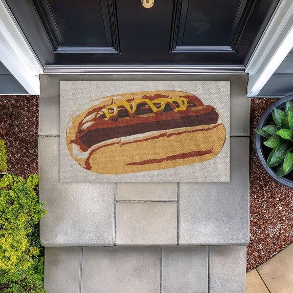 Stupell Industries Stupell Studio | Kitchen Pop Style Hotdog Faux Sisal Door Mat