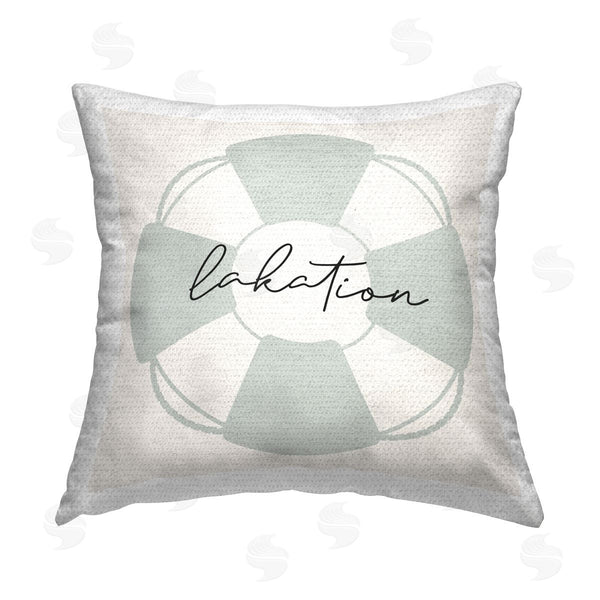 Stupell Industries Stupell Studio | Lakation Lake Phrase Printed Throw Pillow