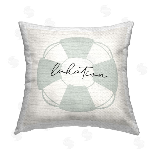 Stupell Industries Stupell Studio | Lakation Lake Vacation Phrase Printed Throw Pillow