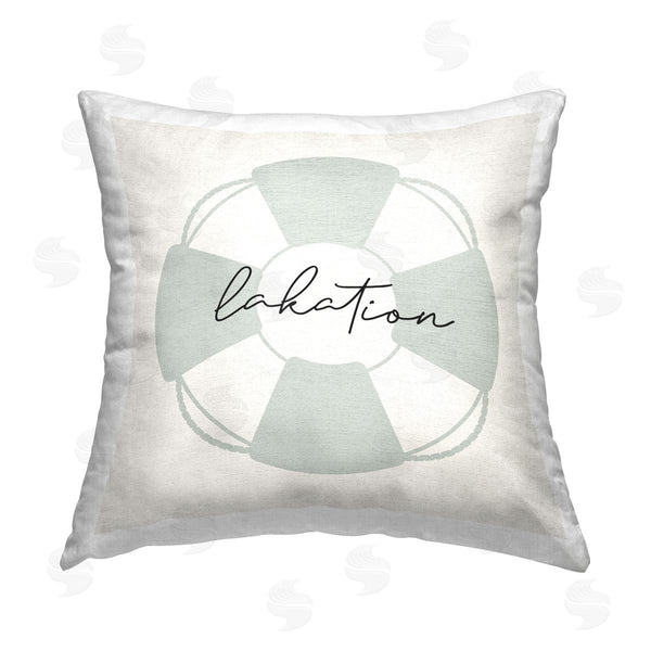 stupell industries Stupell Studio | Lakation Lake Vacation Phrase Printed Throw Pillow