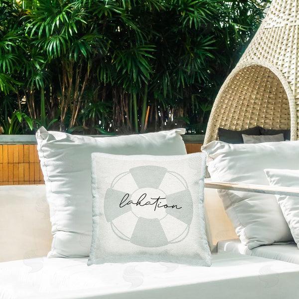 Stupell Industries Stupell Studio | Lakation Life Buoy Printed Throw Pillow