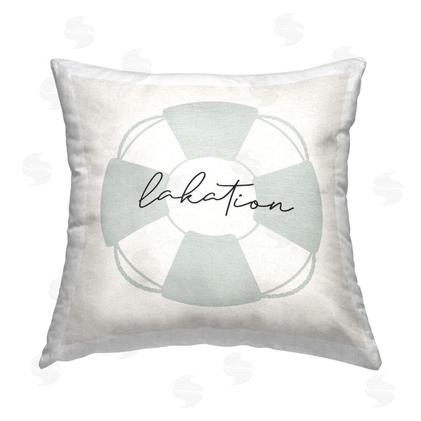 stupell industries Stupell Studio | Lakation Life Buoy Printed Throw Pillow