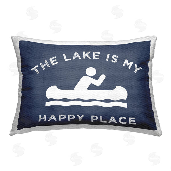 Stupell Industries Stupell Studio | Lake Happy Place Phrase Printed Throw Pillow