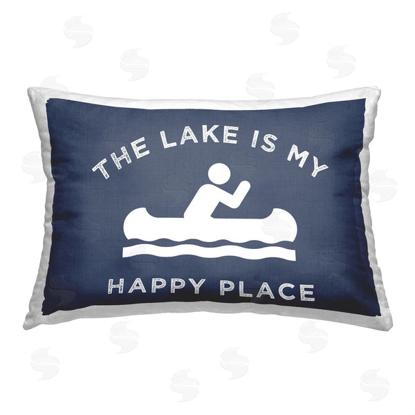 stupell industries Stupell Studio | Lake Happy Place Phrase Printed Throw Pillow