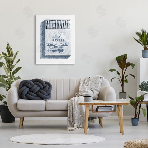 Stupell Industries Stupell Studio | Lake Hotel Matchbook Drawing Wall Art