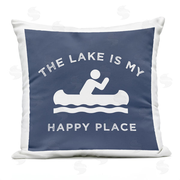 Stupell Industries Stupell Studio | Lake Is My Happy Place Canoe Row Printed Throw Pillow