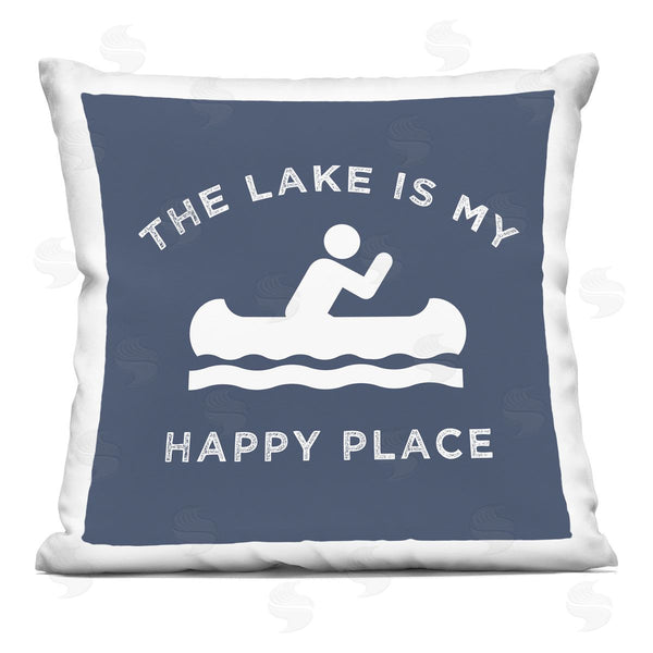 stupell industries Stupell Studio | Lake is My Happy Place Canoe Row Printed Throw Pillow
