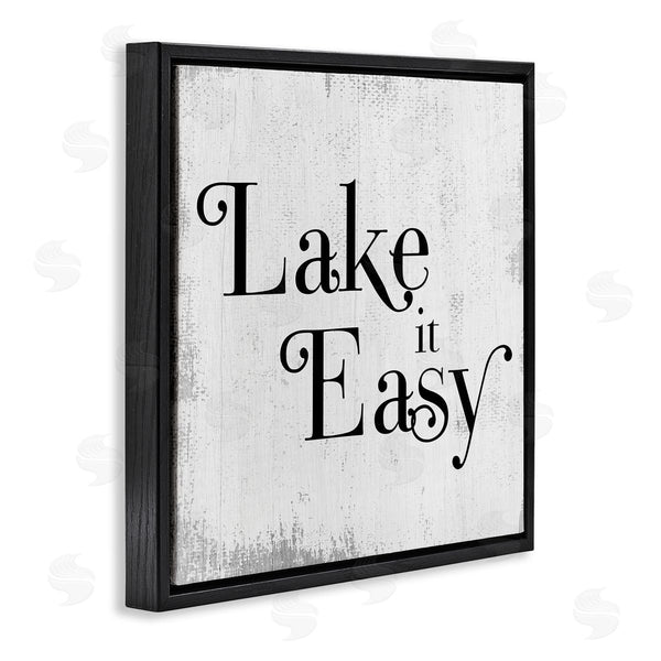 Stupell Industries Stupell Studio | Lake It Easy Tranquil Coastal Phrase Distressed Grey Wall Art