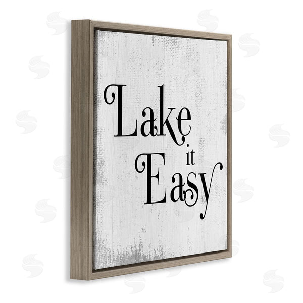 Stupell Industries Stupell Studio | Lake It Easy Tranquil Coastal Phrase Distressed Grey Wall Art