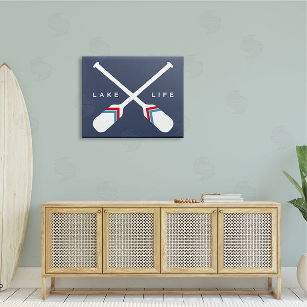 Stupell Industries Stupell Studio | Lake Life Crossed Nautical Paddle Oars Sports Sign Wall Art