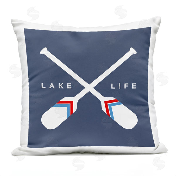 Stupell Industries Stupell Studio | Lake Life Phrase Crossed Oars Printed Throw Pillow