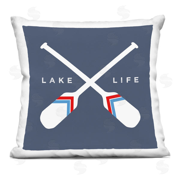 stupell industries Stupell Studio | Lake Life Phrase Crossed Oars Printed Throw Pillow
