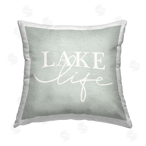 Stupell Industries Stupell Studio | Lake Life Rustic Phrase Printed Throw Pillow