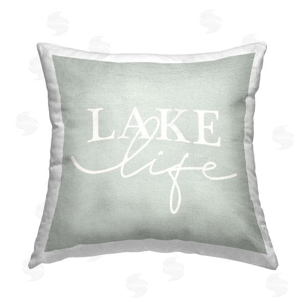 stupell industries Stupell Studio | Lake Life Rustic Phrase Printed Throw Pillow