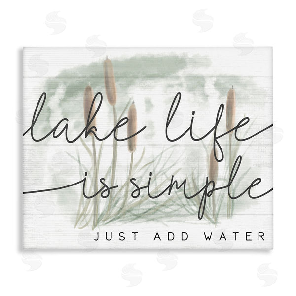 stupell industries Stupell Studio | Lake Life Simplicity Phrase Cattail Water Plants