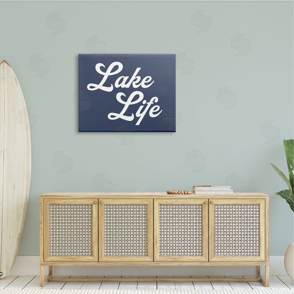 Stupell Industries Stupell Studio | Lake Life Solid Blue Wall Art