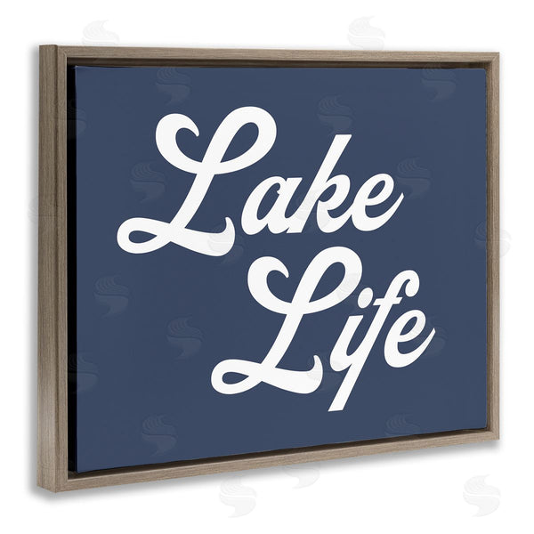 Stupell Industries Stupell Studio | Lake Life Solid Blue Wall Art