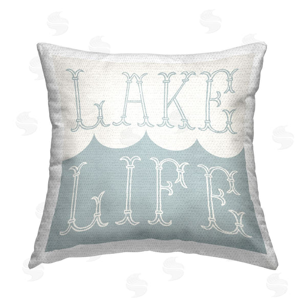 Stupell Industries Stupell Studio | Lake Life Wave Phrase Printed Throw Pillow