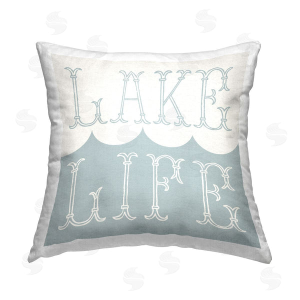 stupell industries Stupell Studio | Lake Life Wave Phrase Printed Throw Pillow