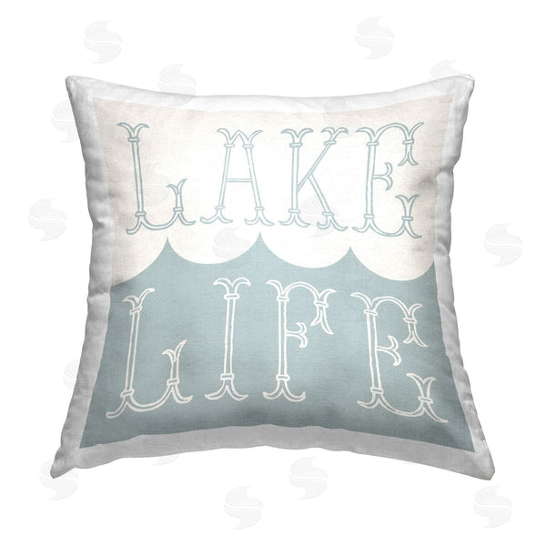 stupell industries Stupell Studio | Lake Life with Wave Printed Throw Pillow