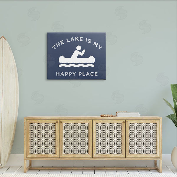 Stupell Industries Stupell Studio | Lake's My Happy Place Row Boat Paddler Wall Art