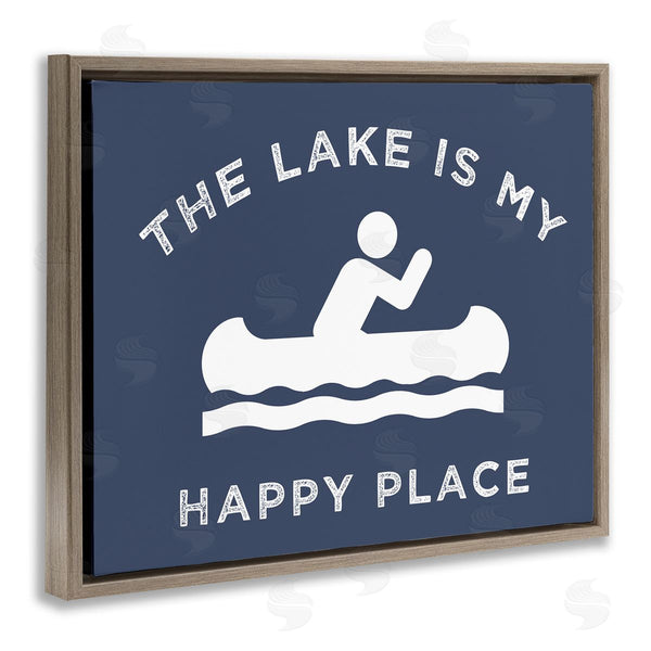 Stupell Industries Stupell Studio | Lake's My Happy Place Row Boat Paddler Wall Art