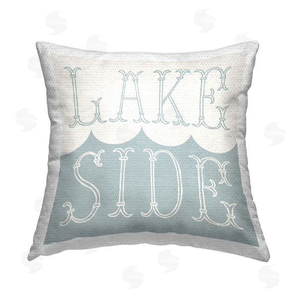 Stupell Industries Stupell Studio | Lakeside Wave Phrase Printed Throw Pillow