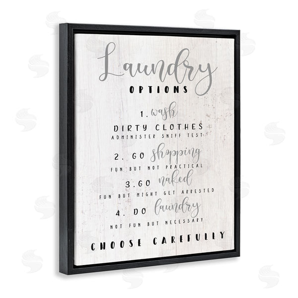 Stupell Industries Stupell Studio | Laundry Option List Wash Or Go Naked Humor Wall Art
