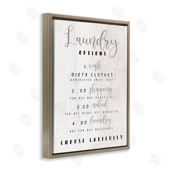 Stupell Industries Stupell Studio | Laundry Option List Wash Or Go Naked Humor Wall Art