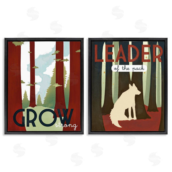 Stupell Industries Stupell Studio | Leader Of Pack Growth Motivational Phrase Forest Wolf Wall Art