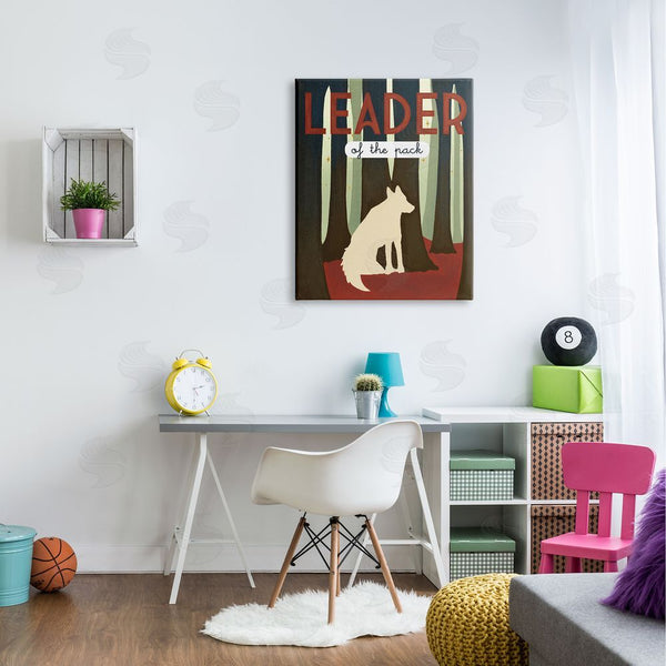 Stupell Industries Stupell Studio | Leader Of The Pack Wolf Woodland Trees Rustic Kids Wall Art